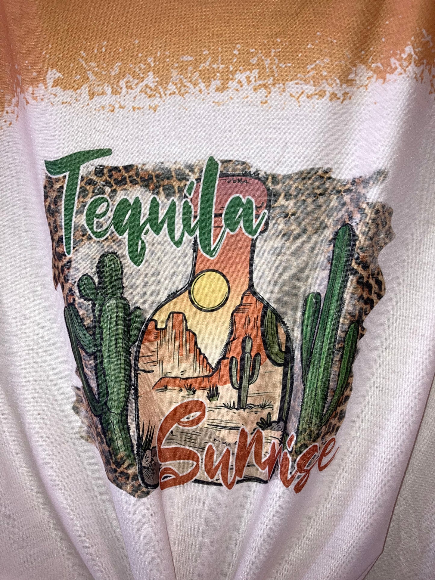 Tequlia Sunrise Tee shirt with earrings-